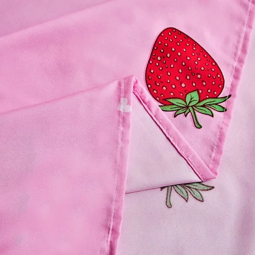 Miniatura 7 de LAMEJOR Juego de sábanas rosadas, tamaño individual, diseño de fresa roja Kawaii con bolsillos profundos de 14 pulgadas de profundidad, 4 piezas, 1