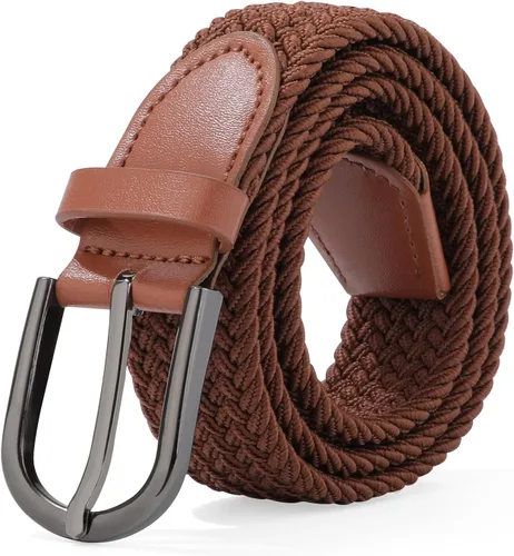 Miniatura 13 de AWAYTR Cinturón trenzado elástico para niños, cinturón de béisbol de golf elástico con hebilla de pasador negro para niños y niñas de 4 a 12 años