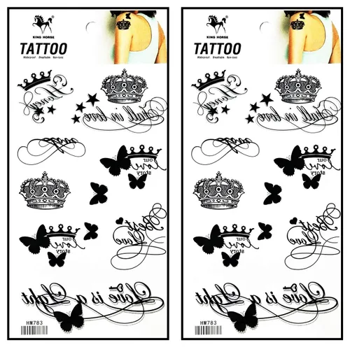 Miniatura 33 de Tatuajes 2 hojas de plumas negras de fantasía temporales tatuajes adhesivos falsos cuerpo brazo pecho hombro tatuajes para adolescentes, hombres