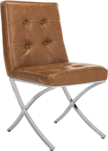 Miniatura 12 de Safavieh Home Walsh - Silla auxiliar de piel sintética negra y cromada