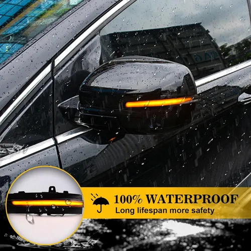Miniatura 4 de [2 piezas] Luces de señal de giro secuenciales de espejo lateral para Ford Edge 2015 2016 2017 2018 lente ahumada ensamblada FT4B13B382AA