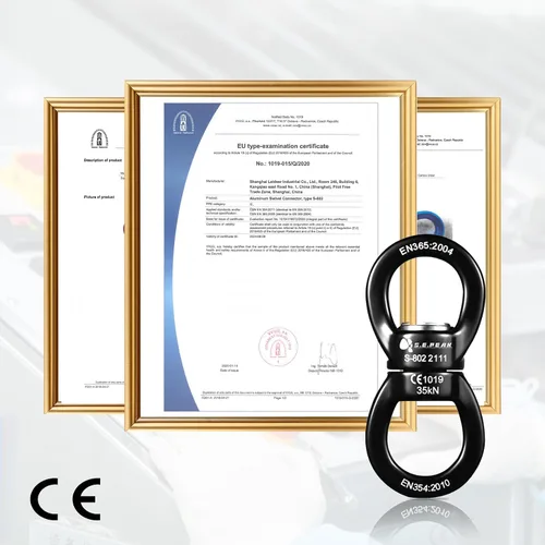 Miniatura 2 de Columpio giratorio de 35 kN, dispositivo giratorio de 360 ° certificado CE, accesorio colgante silencioso para columpio de árbol, danza aérea Negro