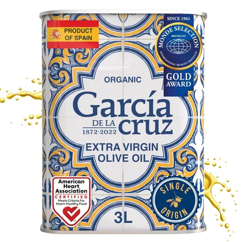 GARCÍA DE LA CRUZ - Aceite de Oliva Virgen Extra Ecológico, Aceite Master Miller Premium, Tonos de Almendra y Tomate, Cuerpo Suave, Procedente de