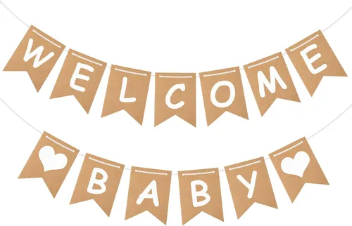 Cartel de bienvenida para bebé, decoración rústica para baby shower, elegante cartel de anuncio de niño y niña, letrero de nacimiento para recién