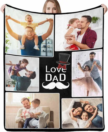 Miniatura 10 de D-Story Manta personalizada con fotos, manta de fotos personalizada con cualquier texto, manta de forro polar personalizada para cama, sofá