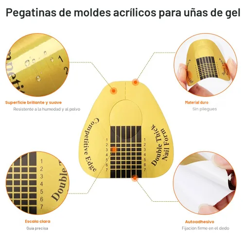 Miniatura 2 de 200 formas de uñas para gel constructor, formas de extensión de uñas autoadhesivas AHIER para bricolaje en casa, suministros profesionales de arte