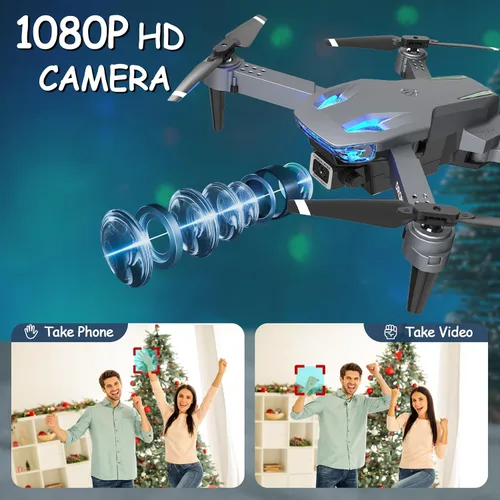 Miniatura 2 de Wipkviey Dron con cámara T28 - Mini dron de ajuste de 90° RC quadcopter 1080P HD, Fpv Drones plegables para adultos, drones para niños, gesture