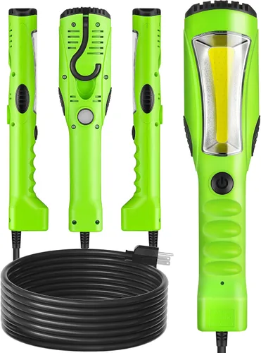 Miniatura 10 de Luz de trabajo LED de 18W, luz LED COB de 2000 lm de 15 pies, luz de mano para debajo del capó con cable de 16 calibre SJTW, gancho giratorio
