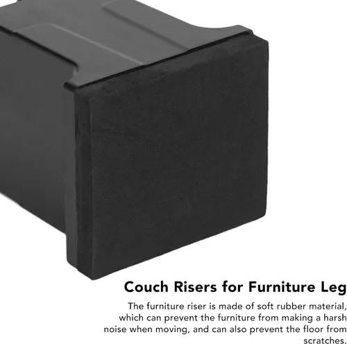 Miniatura 5 de 4 elevadores de cama, elevador de goma para muebles, bloques de cama elevados, elevadores de sofá, mesa de escritorio, almohadillas de elevación