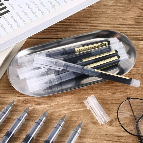 Miniatura 6 de Frienda 12 piezas bolígrafos de bola rodante de 0.5 mm japoneses de punta fina de secado rápido, tinta líquida, escritura suave para oficina y Negro