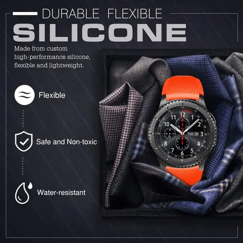 Miniatura 9 de TiMOVO Correa compatible con Samsung Gear S3 Frontier/Galaxy Watch 3 1.772 in/Galaxy Watch 1.811 in, 0.866 in Correa de silicona suave para S3