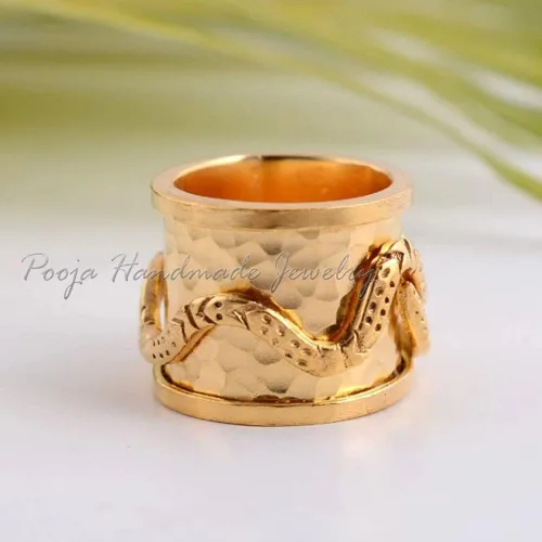 Miniatura 3 de Gold Spinner Ring, Snake Spinner Ring, Handmade 925 Sterling Silver Men Ring, Women Ring, Gold Snake Band Ring, Meditation Ring, Boho Ring Women