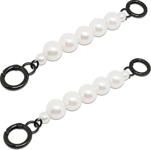 2 extensiones de correa de cadena de perlas de imitación de 7 pulgadas, cadena de bolso con asa de perla, accesorios de cadena de repuesto para