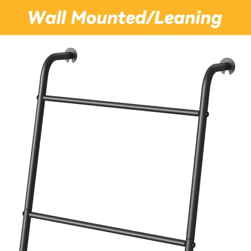 Miniatura 7 de ABQ Escalera para Mantas Toallero al Aire Libre para Piscina, Soporte Decorativo de Metal para la Sala de Estar Baño, Negro