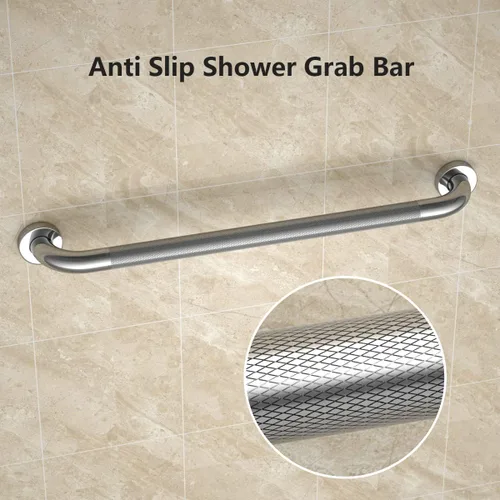 Miniatura 3 de Barra de agarre antideslizante para ducha de 24 pulgadas de diámetro, paquete de 2 barras de agarre de acero inoxidable para baño, riel de seguridad