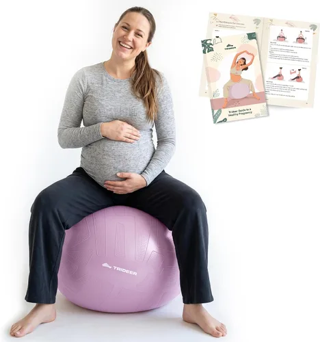 Trideer - Pelota de embarazo y parto de 1.7 mm extragruesa para yoga, maternidad, parto, ejercicio, fisioterapia, recuperación - Incluye guía y