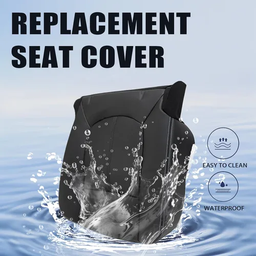 Miniatura 3 de Priprilod Funda de Asiento de Reemplazo de Cuero Negro Perforado para el Lado del Conductor Compatible con Ford F250 F350 F450 F550 Lariat 2011 2012
