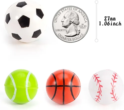 Miniatura 3 de Pllieay 24 bolas hinchables de 4 estilos, bolas de goma deportivas para niños, recuerdos de fiesta (1.063 in)