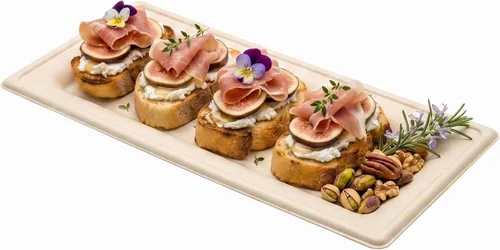 Miniatura 6 de Restaurantware Pulp Tek - Platos rectangulares de bagazo, 100 platos de ensalada impermeables a la grasa, tapas se venden por separado, platos