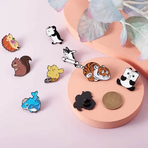 Miniatura 50 de Pandahall - Broches esmaltados de aleación con varios temas, broche de solapa, juego de pines esmaltados