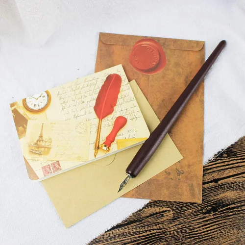 Miniatura 7 de GIFTS - Juego de bolígrafos de caligrafía, kit de 12 piezas, 5 puntas y 5 tintas, bolígrafo de escritura, juego de bolígrafos Anitque Dip