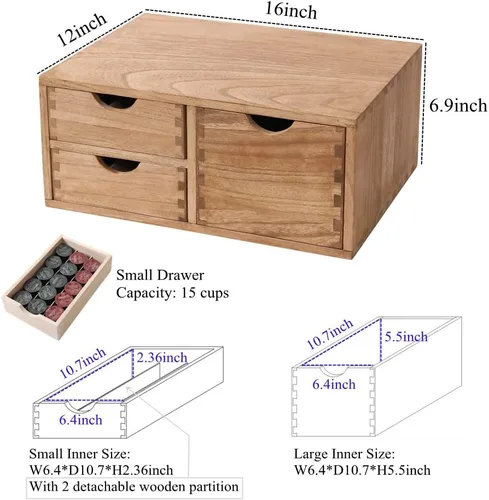 Miniatura 3 de DDYURI Cajones de Almacenamiento de Cápsulas de Café para Soporte de K-cup - Organizador de Contramesa para Almacenamiento de Utensilios de Cocina