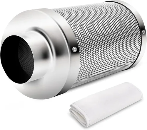 Miniatura 10 de iPower Filtro de carbono de aire de 4 pulgadas, con carbón virgen australiano para ventilador en línea, hidroponía, tienda de cultivo, prefiltro