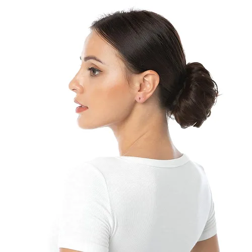 Miniatura 8 de Bella Hair - Rodete de extensión de cabello 100 % humano para banda elástica, extensión de cola de caballo ondeada, rizada o desordenada #4 café