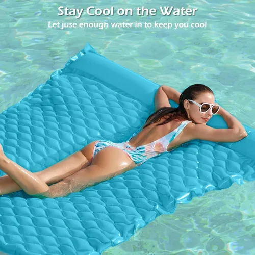 Miniatura 3 de Jasonwell Flotadores flotantes para piscina, flotador inflable gigante para piscina, balsa de lago, tapete de agua flotante para piscina, tumbona