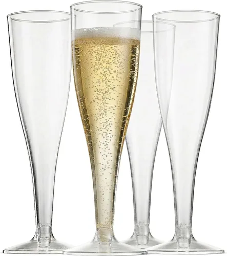 Miniatura 7 de Oojami 100 Vasos de Plástico Clásicos Desechables de Champaña para Fiestas Vasos de Plástico para Bodas Vasos para Brindar Vasos de Cóctel Paquete