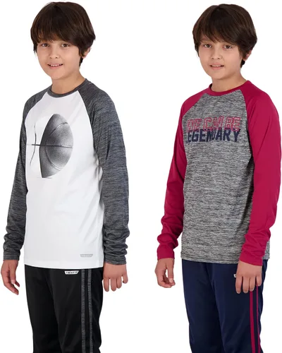 Miniatura 4 de Hind Conjunto de camiseta de 4 piezas de manga larga activa de secado rápido y pantalón deportivo deportivo deportivo para niños para deportes