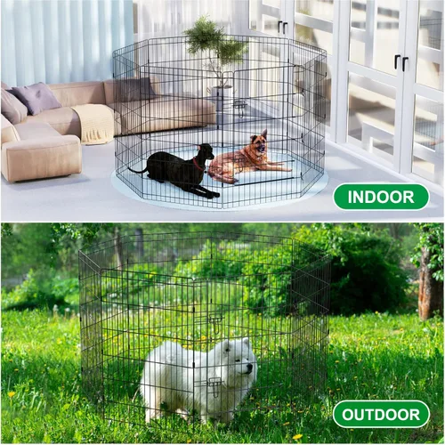 Miniatura 4 de Corralito plegable para mascotas, valla de ejercicio para perros, 8 paneles de 36 pulgadas, opciones de corral para mascotas, ideal para mascotas