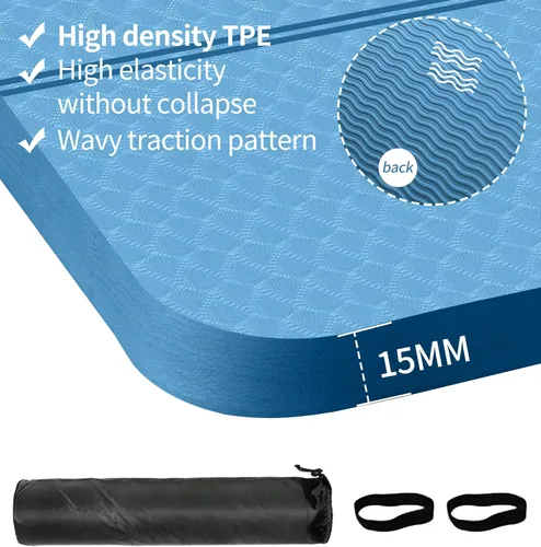 Miniatura 2 de nuveti Tapete Grande para Ejercicios - Tapete de Yoga de 15mm/20mm/30mm de Grosor Tapete de Ejercicios para Fitness, Yoga, Pilates, Estiramientos