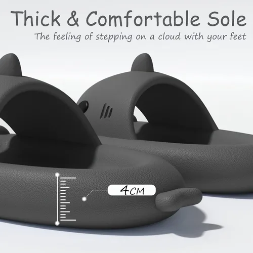 Miniatura 2 de rosyclo Sandalias de tiburón para mujeres y hombres, bonitas pantuflas de tiburón para adultos y jóvenes, nublado de verano, suaves, ligeras