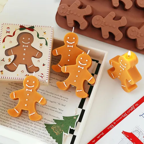 Miniatura 4 de Molde de silicona para hornear, molde de chocolate para hombre de jengibre, molde de jabón para bricolaje