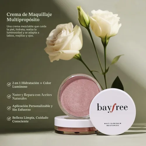 Miniatura 3 de bayfree Bálsamo Multi Glow, rubor en crema para mejillas, maquillaje facial con bálsamo de rubor, acabado radiante, color hidratante, cremoso