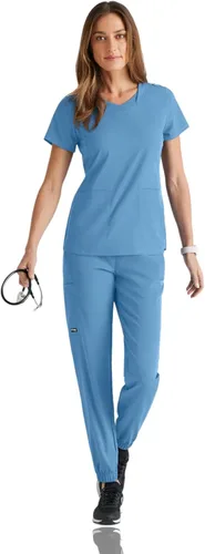 Miniatura 4 de BARCO Grey's Anatomy Spandex Stretch Direct - Camiseta médica con cuello en V para mujer