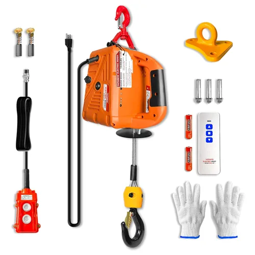 Miniatura 9 de YATOINTO Polipasto Eléctrico y Cabrestante Eléctrico 2 en 1, Cabrestante Eléctrico Portátil de 1100 lb con Control Remoto por Cable, Grúa