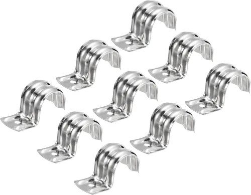 Miniatura 6 de uxcell 18 correas de tubo rígidas de 1 pulgada, correas de un agujero en forma de R, abrazadera de tubo de acero inoxidable para instalación