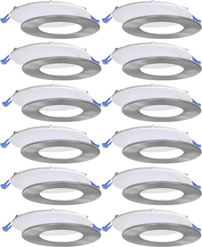 Miniatura 8 de Nadair, Luces LED empotrables ultra delgadas de 6 pulgadas, 1 paquete, clasificación IC, regulable, 15 W = 90 W, 1125 lúmenes, 3000 K