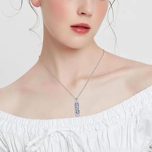 Miniatura 13 de shajwo Joyería de cremación cilíndrica, collar de cenizas de urna del árbol de la vida para mujeres y hombres, vial de cremación de cenizas