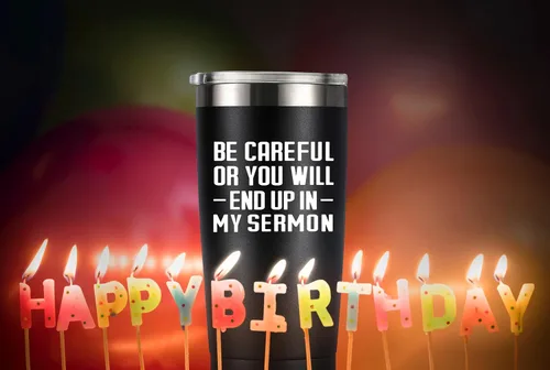 Miniatura 5 de MASGALACC Regalos para pastores – Taza de advertencia para pastor – Divertidos regalos de agradecimiento para pastor para cumpleaños Navidad