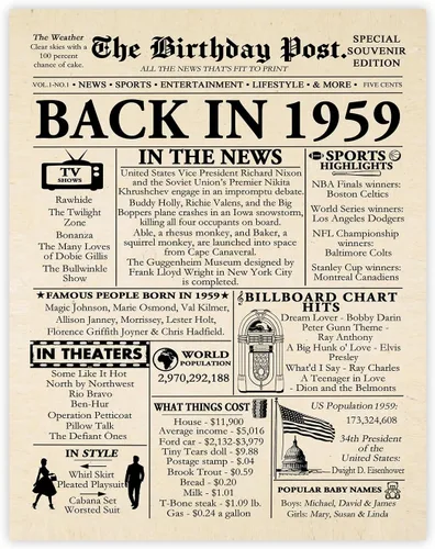 Miniatura 46 de Póster de cumpleaños 96 sin marco, periódico Back In 1930, regalos de feliz cumpleaños 96 para hombres y mujeres, vintage, retro, nacido en 1930