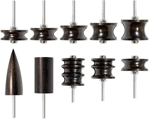 Bruñidor de cuero de madera de ébano negro de 10 pies, punta puntiaguda, herramienta de pulido de cuero, abrillantador de bordes, cabezal pulido