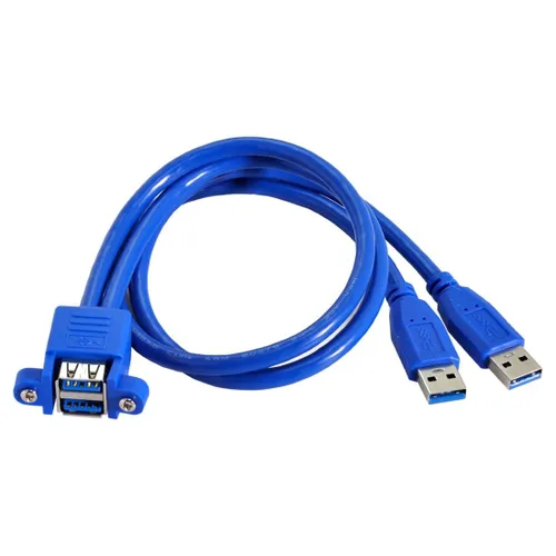 Miniatura 9 de chenyang USB 3.0 Cabezal de panel frontal 2 macho a 2 USB 3.0 hembra Panel Cable de extensión 0.5M con orificios de montaje en panel