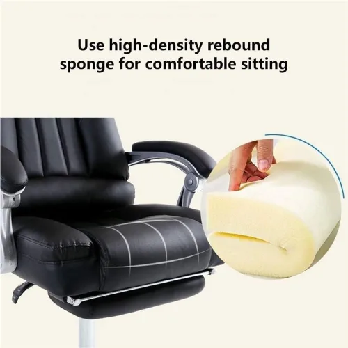 Miniatura 3 de Silla de oficina ejecutiva grande y alta, resistente, capacidad de 200 libras, asiento ancho, ergonómica, respaldo alto, con reposapiés ajustable