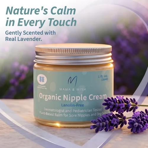 Miniatura 9 de Mama & Wish® Crema orgánica para pezones segura para la lactancia materna, bálsamo para pezones para lactancia materna, sin lanolina, esenciales