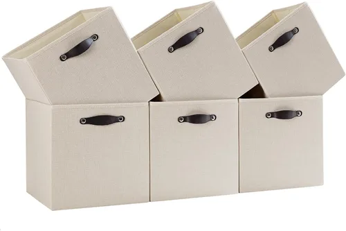 Cajas Organizadoras de Cubo de Almacenamiento | Organizador de Cubby de Tela 7.7 oz/yd² para Estante, Estantería, Clóset, Armario, Guardarropa |