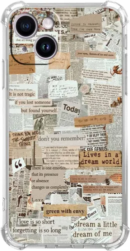 Miniatura 67 de Funda de colágeno de periódico retro para iPhone 13 Pro Max, patrón de papeles viejos estético, funda única de TPU de moda compatible con iPhone 13