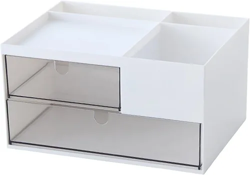 Miniatura 10 de Organizador de cajones de escritorio, cajones de almacenamiento apilables, caja de almacenamiento de escritorio compacta de plástico, ideal